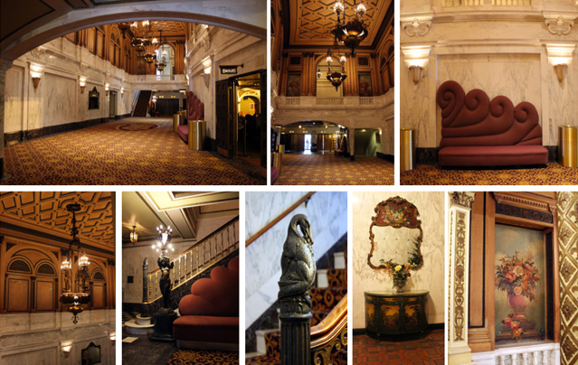 8 detailed views of the Orepheumin's Françoise Premier style interior.